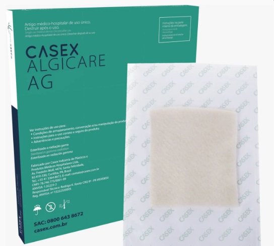 CASEX - CURATIVO DE ALGINATO COM PRATA 15cm X 15 cm
