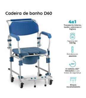 Aluguel Cadeira de Banho Higiênica  Com Coletor Até 150kg